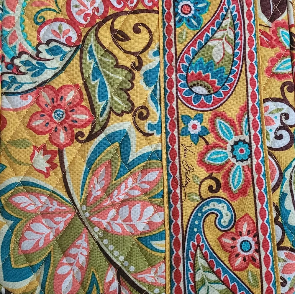 Vera Bradley Quilted Tablet Case Sleeve Provencal Yellow Floral Zip Retired